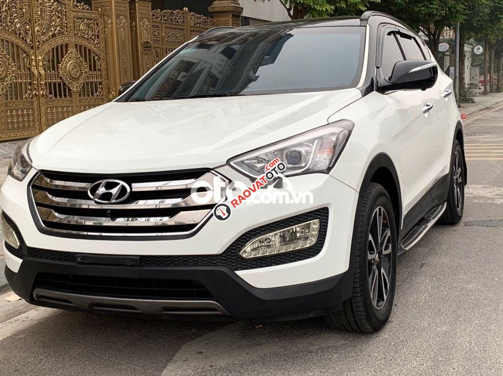 Bán Hyundai Santa Fe CRDI đời 2014, màu trắng xe gia đình-9