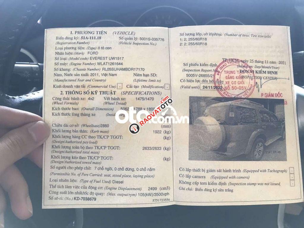 Cần bán gấp Ford Everest AT đời 2011, màu xanh lam còn mới-3