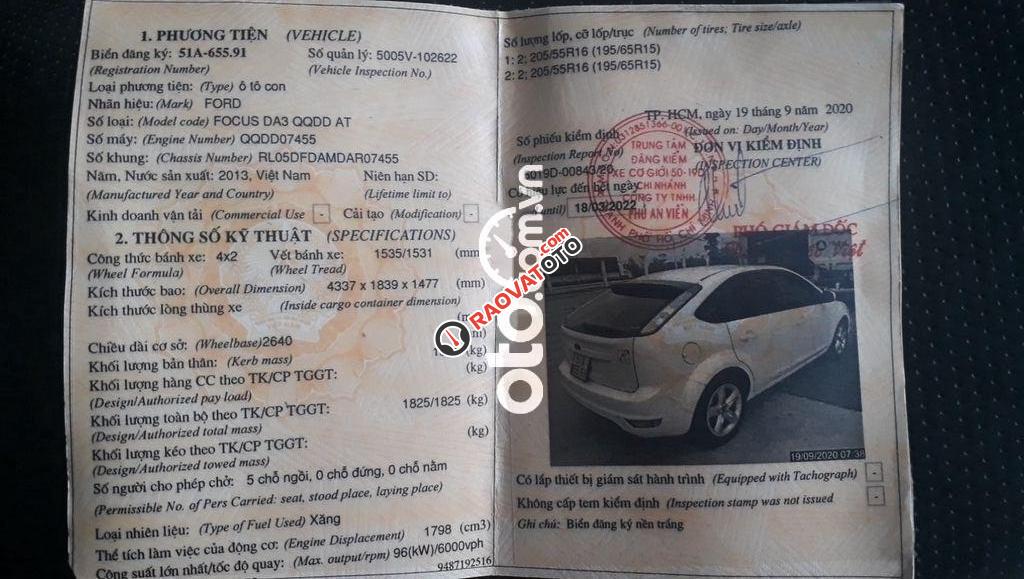 Cần bán lại xe Ford Focus AT sản xuất năm 2013, màu trắng như mới, giá chỉ 375 triệu-10