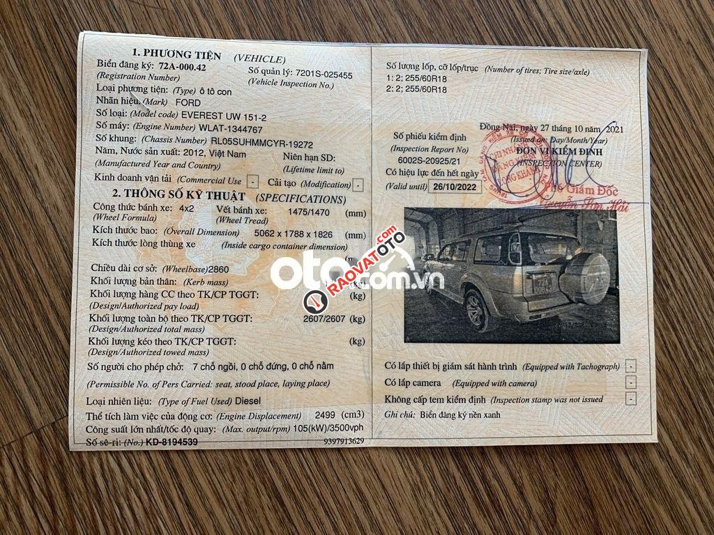 Cần bán gấp Ford Everest MT sản xuất 2012-9