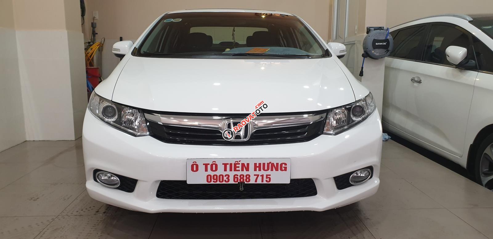 Bán Honda Civic máy 2.0 số tự động đời T12/2014 màu trắng tuyệt đẹp mới 80%-0