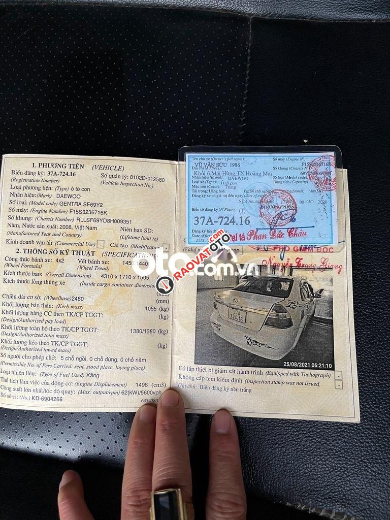 Cần bán xe Daewoo Gentra SX sản xuất năm 2008, màu trắng, giá tốt-11