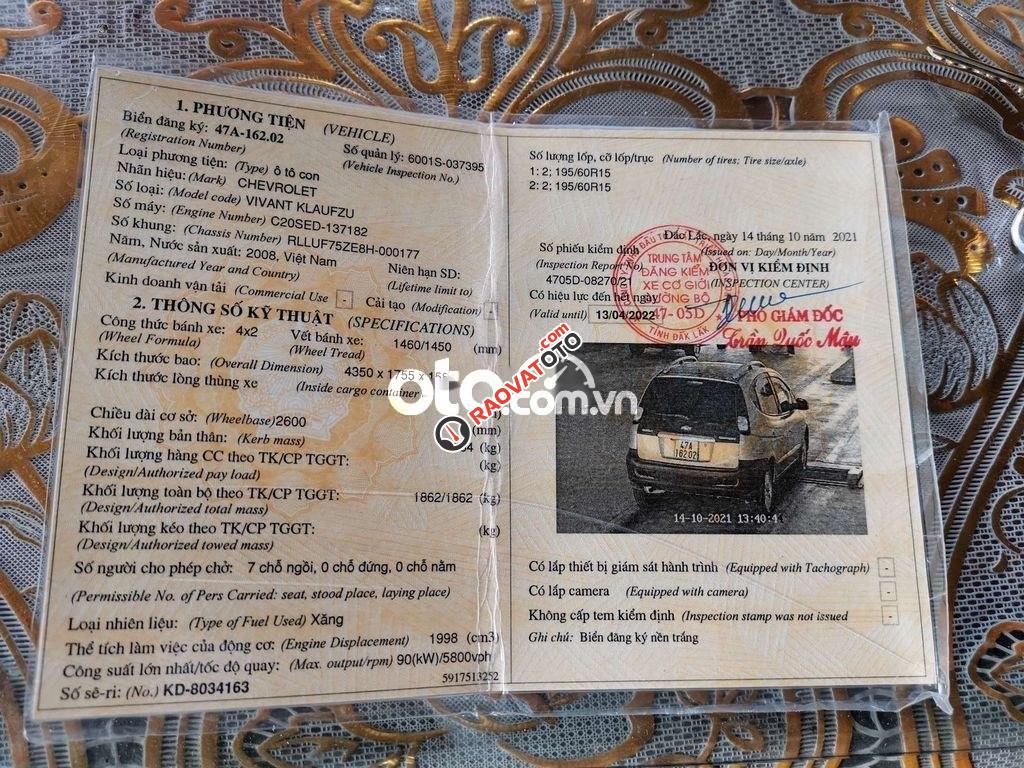 Bán ô tô Chevrolet Vivant 2.0 sản xuất năm 2008, màu vàng, 152 triệu-0