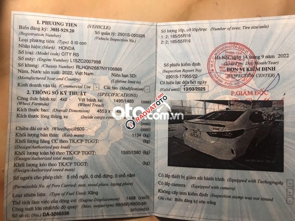 Honda City RS màu trắng 2022 (siêu lướt 2000km)-4