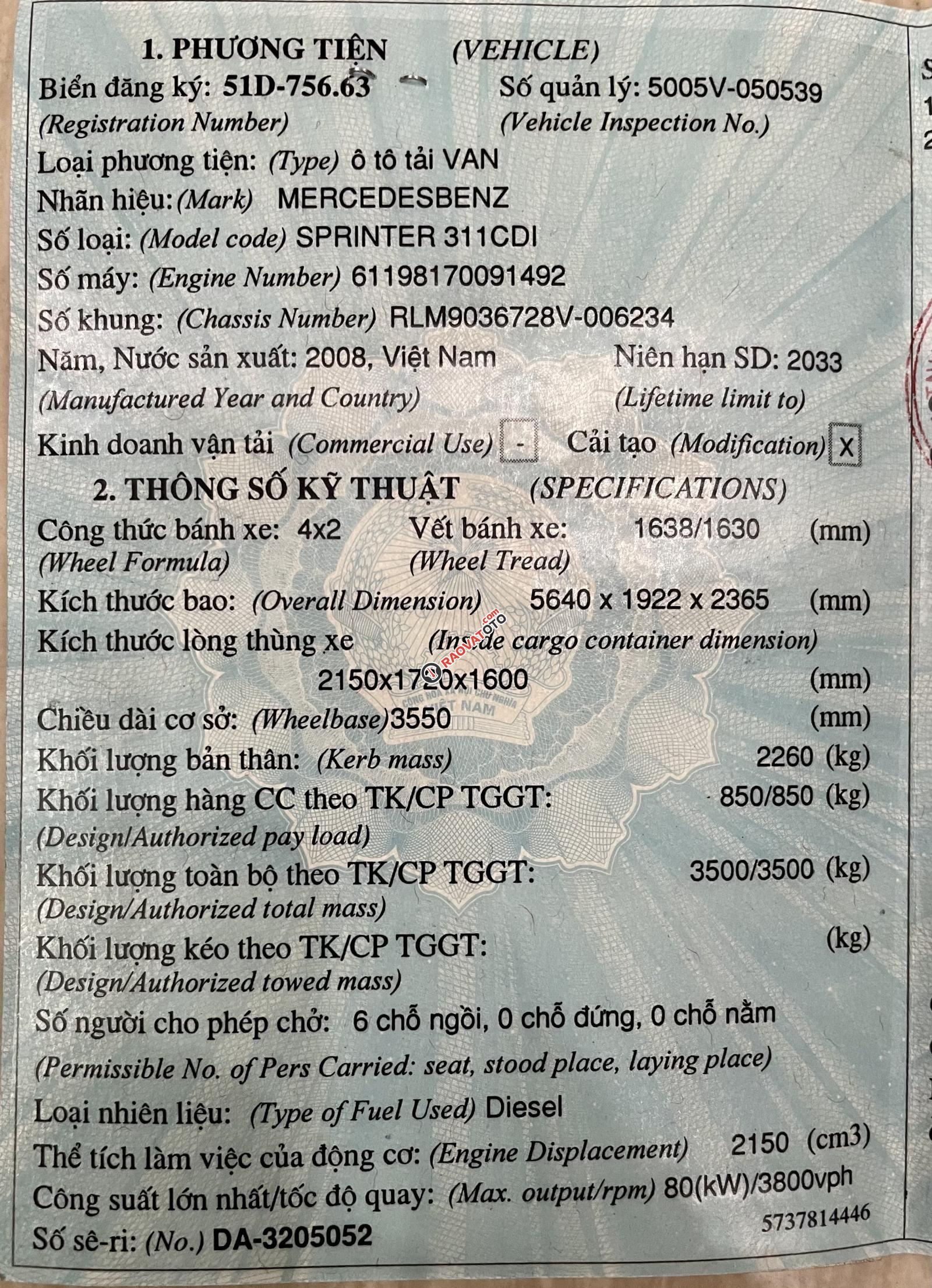 Bán xe tải van 6 chỗ 850kg, chạy được giờ cấm-15