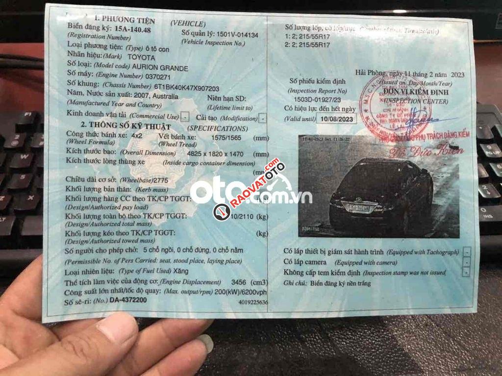 Toyota Aurion Nhập Nhẩu sx 2007 Bản Đủ có cửa Lóc-3