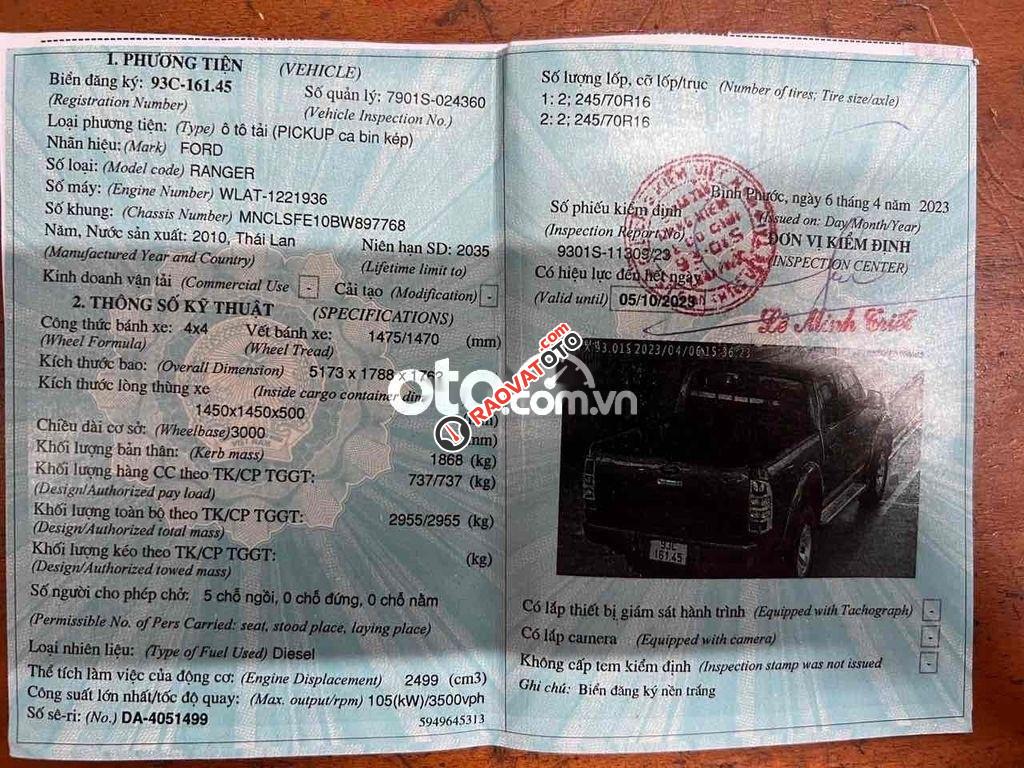 Gia đình cần bán Ford Ranger bản XLT, Sx2010-8