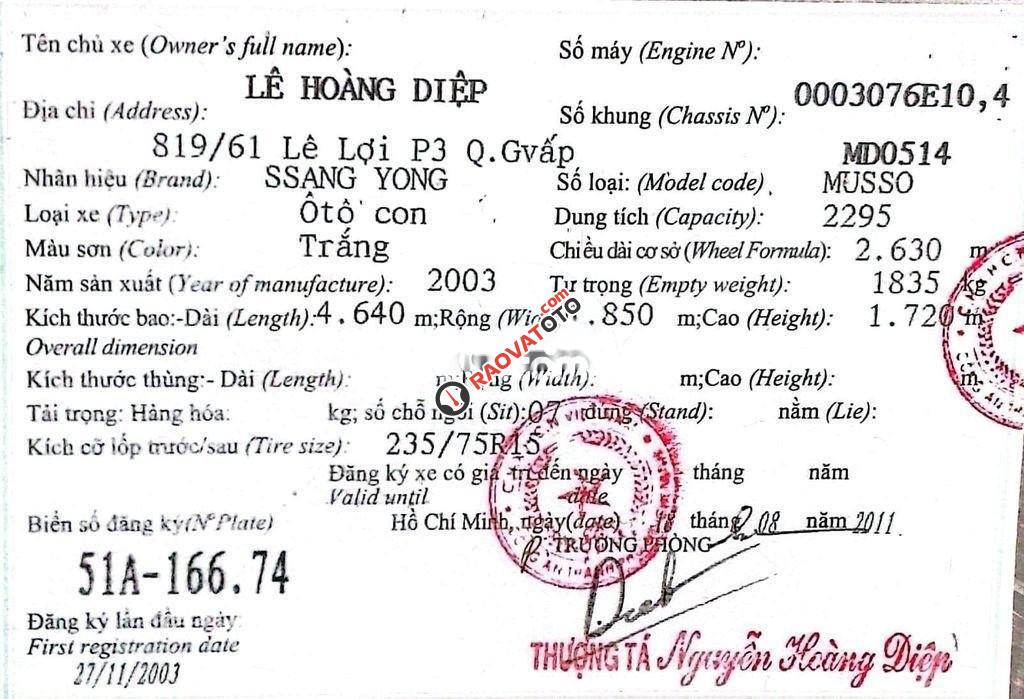 Xe Gia Đình,Musso 7 chỗ,Đời 2003.-3