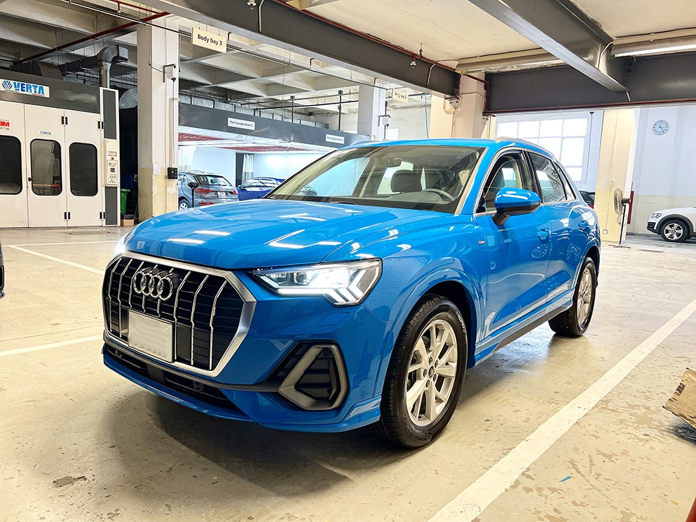Bán Audi Q3 2023 bản S-line mới 100% màu Xanh Turbo đậm chất thể thao và nổi bật-1