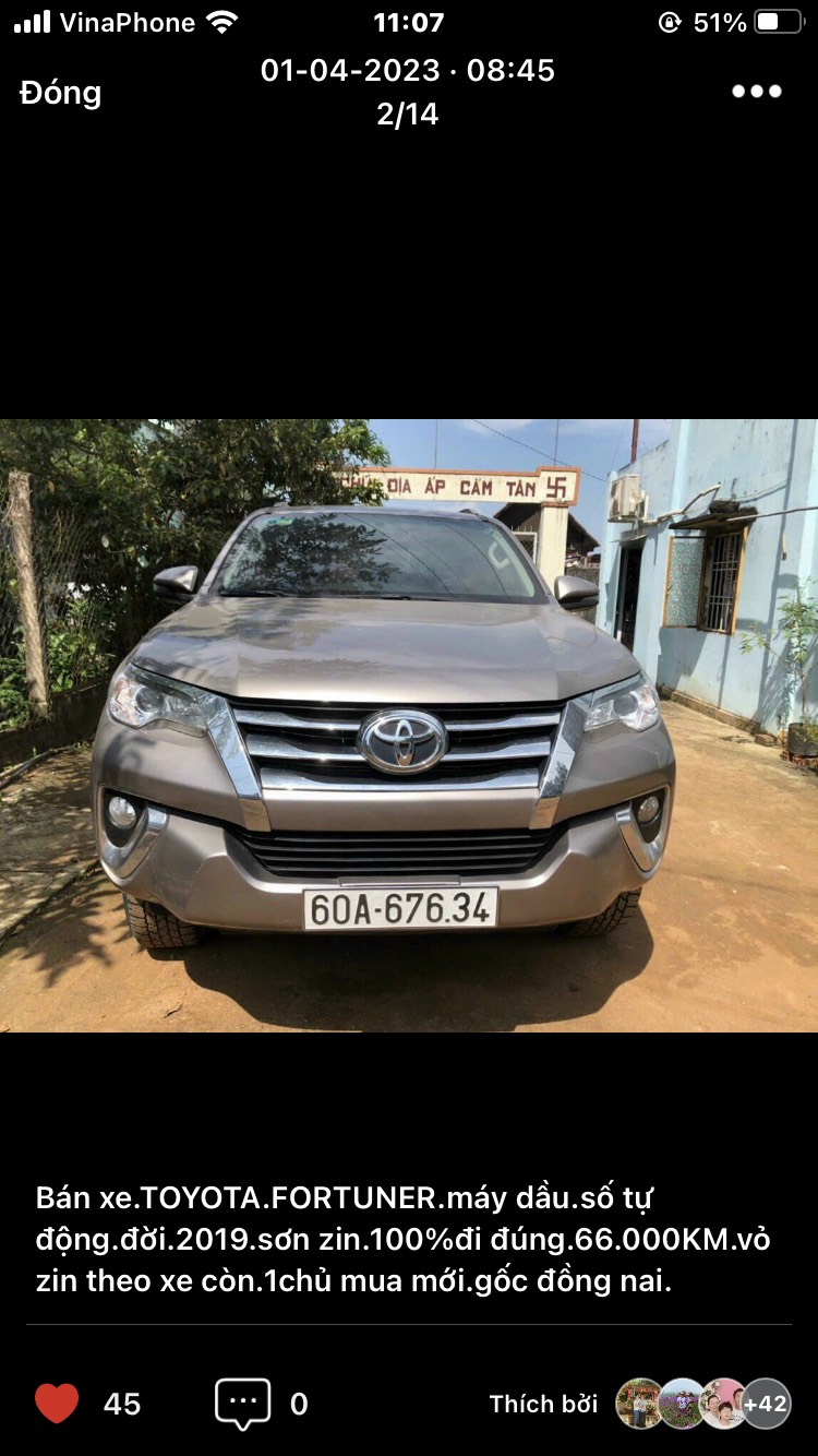 CHÍNH CHỦ CẦN BÁN XE TOYOTA FORTUNER 2019-0