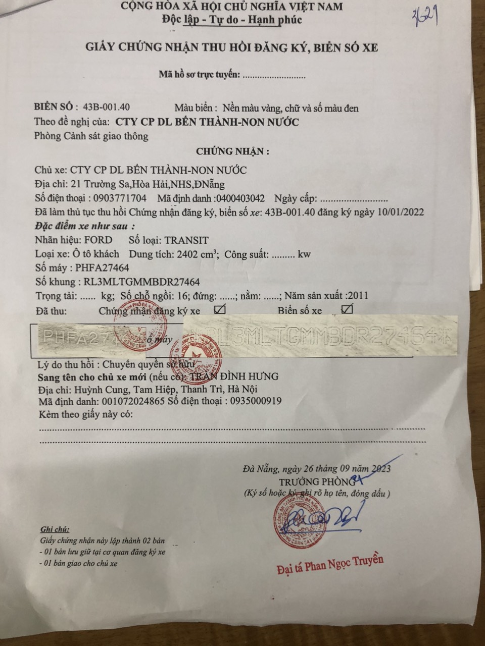 Dịch vụ hồ sơ xe ô tô Đà Nẵng -5