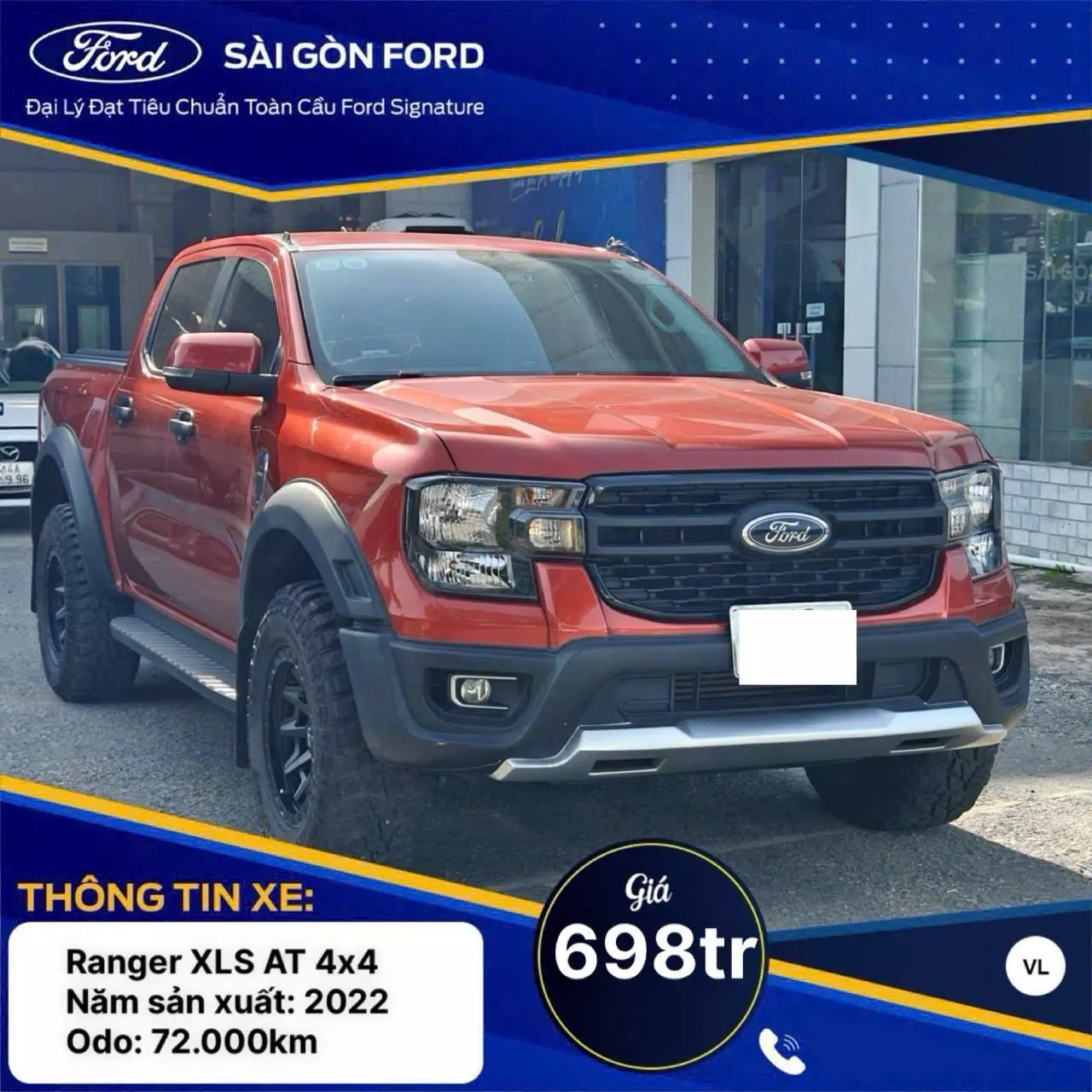 Cần bán Ford Ranger 2022, màu xanh lam, có thương lượng-5