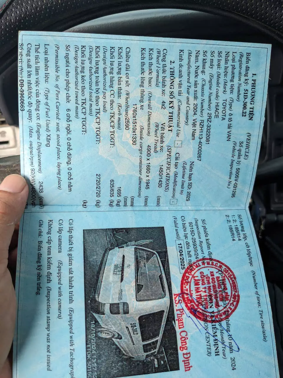 Toyota Hiace 2004 - 124000 km- 90 triệu-4