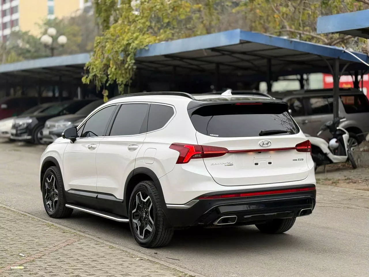 SANTAFE 2024 máy dầu cao cấp nhất màu trắng. -2