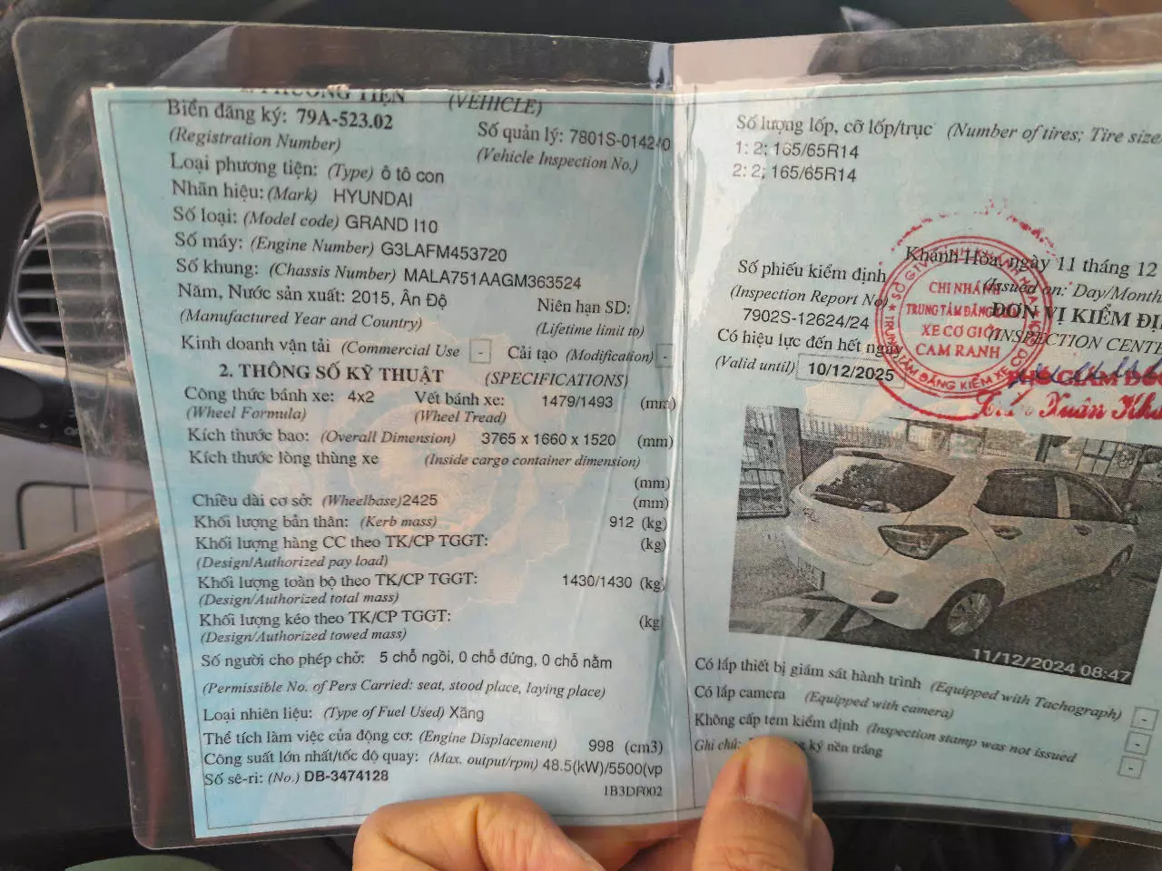 CHÍNH CHỦ BÁN XE HYUNDAI GRAND I10 - ĐỜI 2015-2