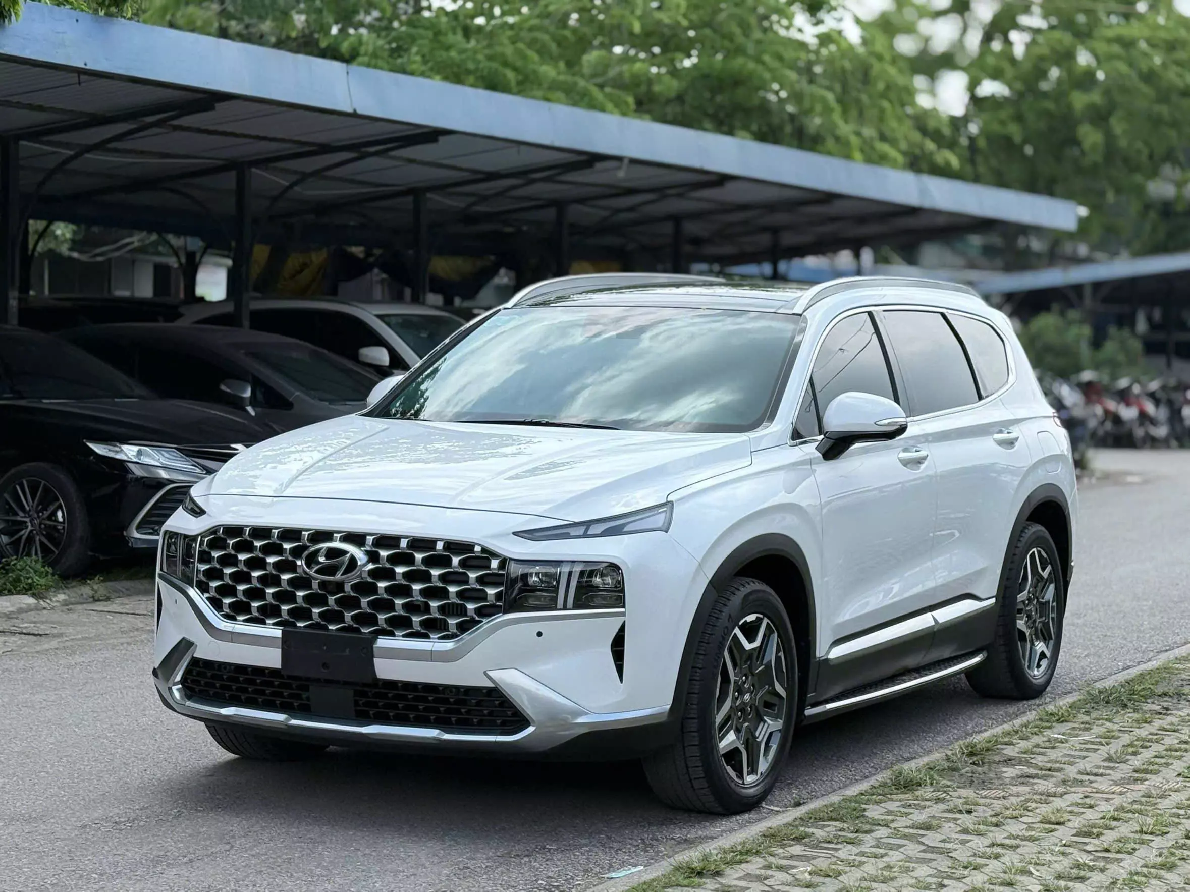 Hyundai SantaFe Cao cấp 2.2L HTRAC 2022 full dầu màu trắng. -0