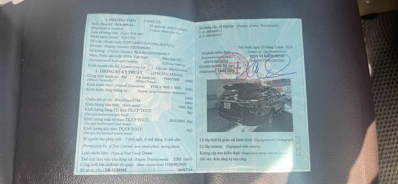 BÁN XE TOYOTA FORTUNER GUN165L-SUTSHU - 2019-0