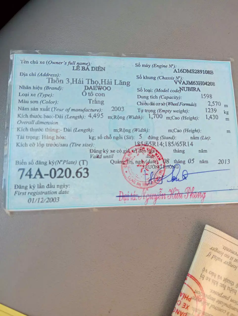 Chính chủ cần bán xe Daewoo 2003-3