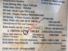 Bán Honda CR V 2.0 năm 2015, màu trắng như mới