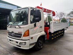 Cần bán xe tải cẩu Hino FC 9JLTC 2019, màu trắng