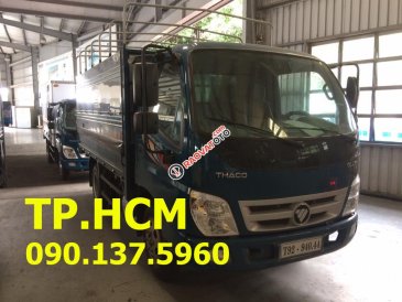 TP. HCM Thaco Ollin 500B đời 2017, màu xanh, mui bạt inox 430