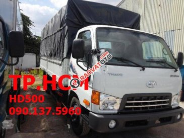 TP. HCM Hyundai HD500 mới, màu trắng mui bạt tôn lạnh