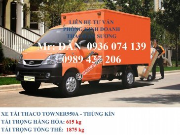 Bán xe Thaco Towner 950A, tải trọng 990Kg trả góp. LH 0936074139