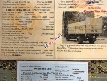 Bán xe tải thùng Veam Bull đời 2013, màu xanh lam 