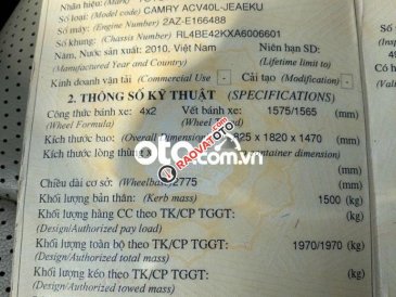 Bán Toyota Camry 2.4G sản xuất năm 2010, màu đen xe gia đình