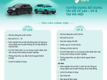 Taxi Xanh GSM tuyển dụng lái xe taxi với thu nhập khủng, được đóng BHXH sau 02 tháng 